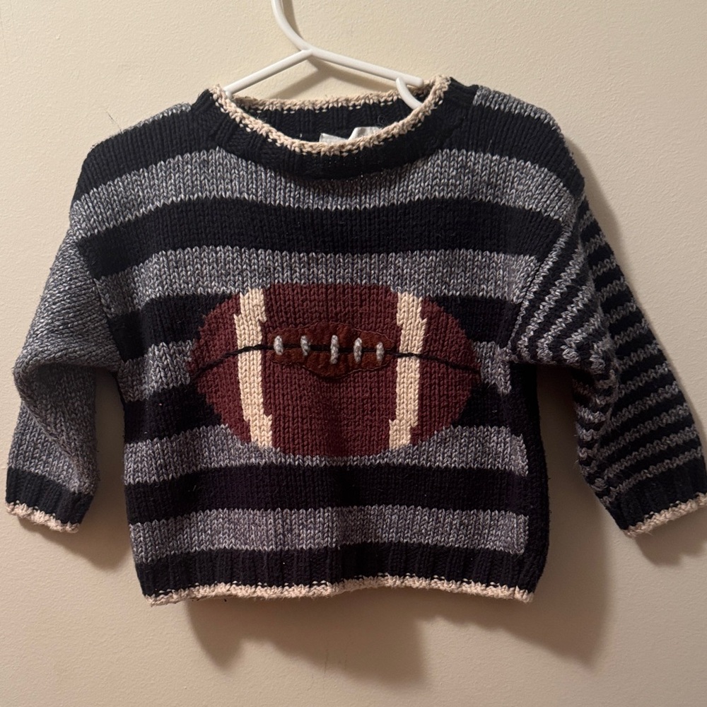 Striped Football Knit Sweater